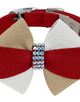 Game Day Glam Red & Sahara Pinwheel Bow Collar