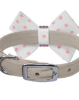 Polka Dot Nouveau Bow With Pink Giltmore Collar