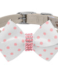 Polka Dot Nouveau Bow With Pink Giltmore Collar