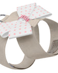 Polka Dot Nouveau Bow Tinkie Harness with Pink Giltmore