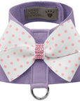 Polka Dot Nouveau Bow Tinkie Harness with Pink Giltmore