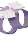 Polka Dot Nouveau Bow Tinkie Harness with Pink Giltmore