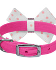 Polka Dot Nouveau Bow With Pink Giltmore Collar
