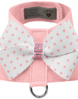 Polka Dot Nouveau Bow Tinkie Harness with Pink Giltmore