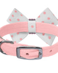Polka Dot Nouveau Bow With Pink Giltmore Collar