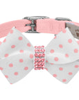 Polka Dot Nouveau Bow With Pink Giltmore Collar