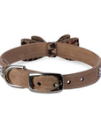 Chocolate Glen Houndstooth Big Bow 3 Row Giltmore Collar