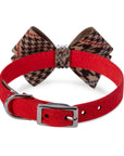 Chocolate Glen Houndstooth Nouveau Bow Collar