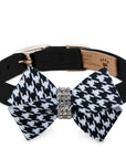Black & White Houndstooth Nouveau Bow Collar