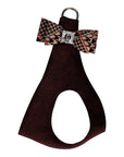 Chocolate Glen Houndstooth Big Bow Step In Harness