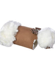 Chocolate Glen Houndstooth Nouveau Bow White Fox Fur Coat