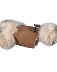 Chocolate Glen Houndstooth Nouveau Bow Ivory Fox Fur Coat