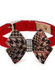 Chocolate Glen Houndstooth Nouveau Bow Collar