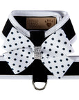 Polka Dot Nouveau Bow Tinkie Harness with White Trim