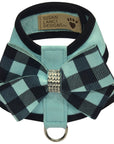 Tiffi Gingham Nouveau Bow Tinkie Harness with Black Trim
