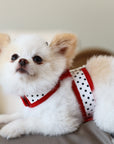 Red Big Bow Tinkie Harness with Red Trim