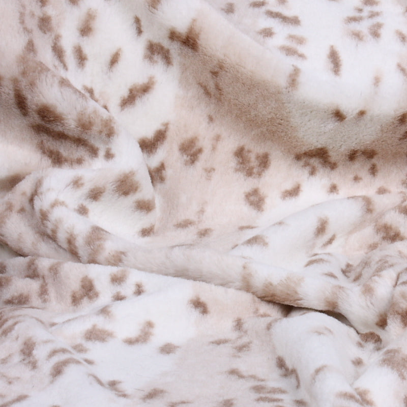 Snow Leopard Minky Faux Fur Fabric