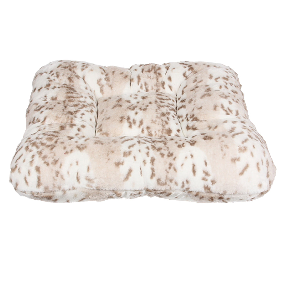 Soft Arctic Snow Leopard Square Bed