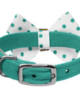 Bimini Polka Dot Nouveau Bow 1/2" Collar with Aurora Borealis Giltmore