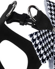 Black & White Houndstooth Nouveau Bow Step In Harness