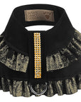 Black Glitzerati Pinafore Ruffles with Gold Giltmore Tinkie Harness