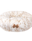 Double Nouveau Bow Soft Arctic Snow Leopard Bed