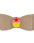 Embroidered Cupcake Hair Bow