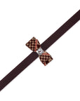 Chocolate Glen Houndstooth Big Bow Leash