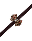 Chocolate Glen Houndstooth Nouveau Bow Leash