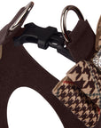 Chocolate Glen Houndstooth Big Bow Step In Harness