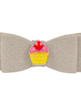 Embroidered Cupcake Hair Bow