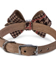 Chocolate Glen Houndstooth Nouveau Bow Collar
