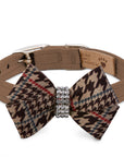 Chocolate Glen Houndstooth Nouveau Bow Collar