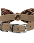 Gold Giltmore Chocolate Glen Houndstooth Bow Tie 1/2" Collar