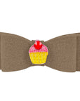 Embroidered Cupcake Hair Bow