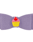 Embroidered Cupcake Hair Bow