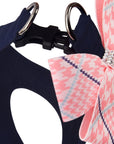 PeachesNCream Glen Houndstooth Nouveau Bow Step In Harness