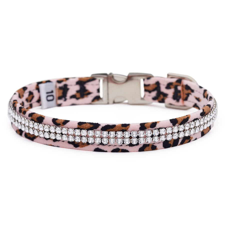 Pink Cheetah 2 Row Giltmore Perfect Fit Collar