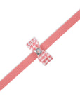 PeachesNCream Houndstooth Big Bow Leash