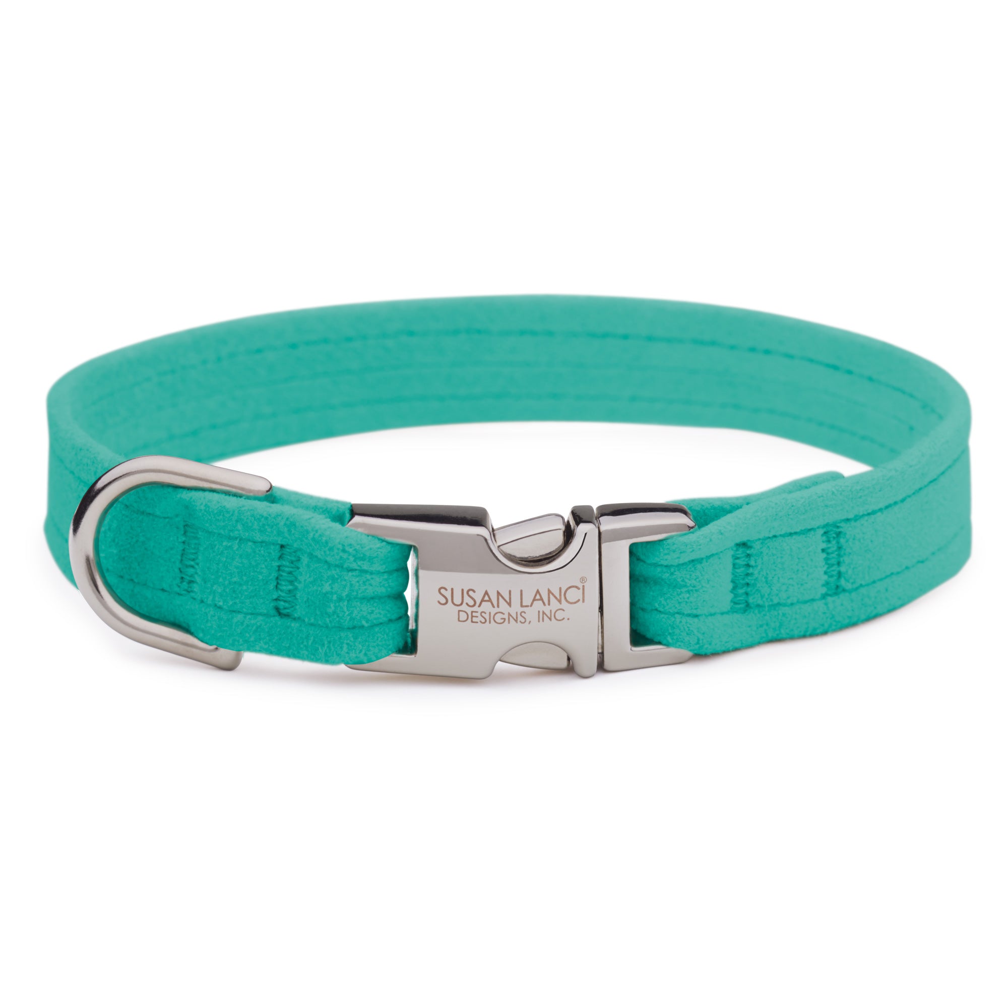 Pet collar in Tiffany Blue® leather, large.