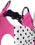 Polka Dot Nouveau Bow with Aurora Borealis Giltmore Step In Harness