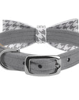 Giltmore Platinum Houndstooth Bow Tie 1/2" Collar