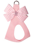 Puppy Pink Houndstooth Nouveau Bow with Pink Giltmore Step In Harness