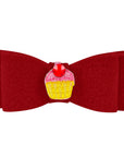 Embroidered Cupcake Hair Bow