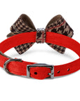 Chocolate Glen Houndstooth Nouveau Bow Collar