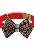 Chocolate Glen Houndstooth Nouveau Bow Collar