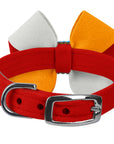 Game Day Glam Red Pepper Pinwheel Bow Collar
