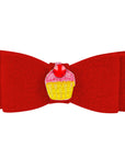 Embroidered Cupcake Hair Bow