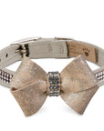 Champagne Glitzerati Nouveau Bow 3 Row Giltmore Collar