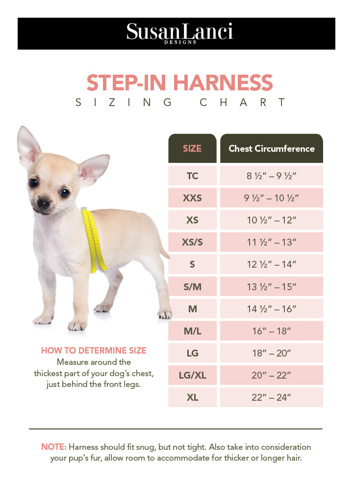 Dog harness hotsell size guide